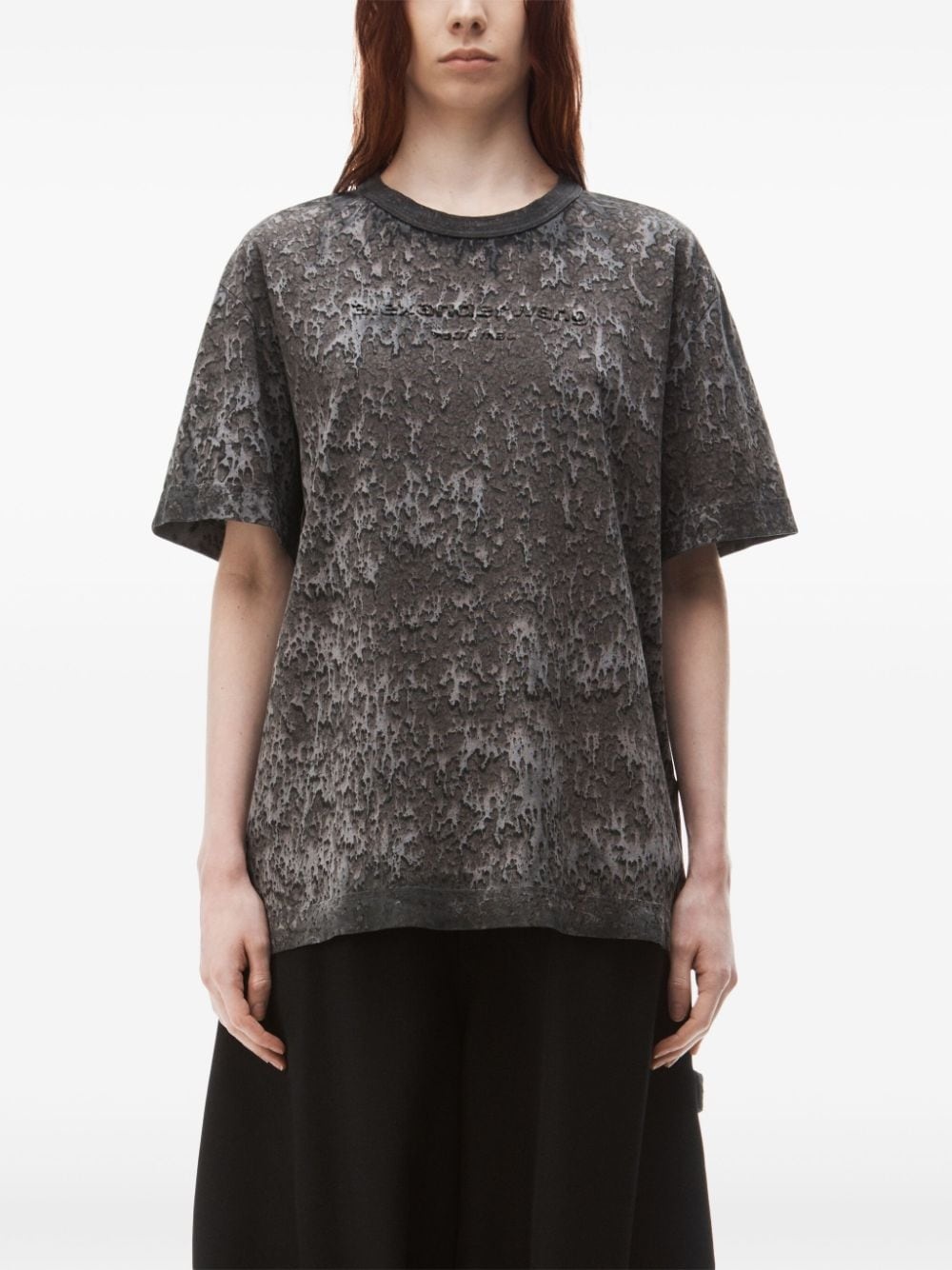 embossed-logo paint-splatter T-shirt - 3
