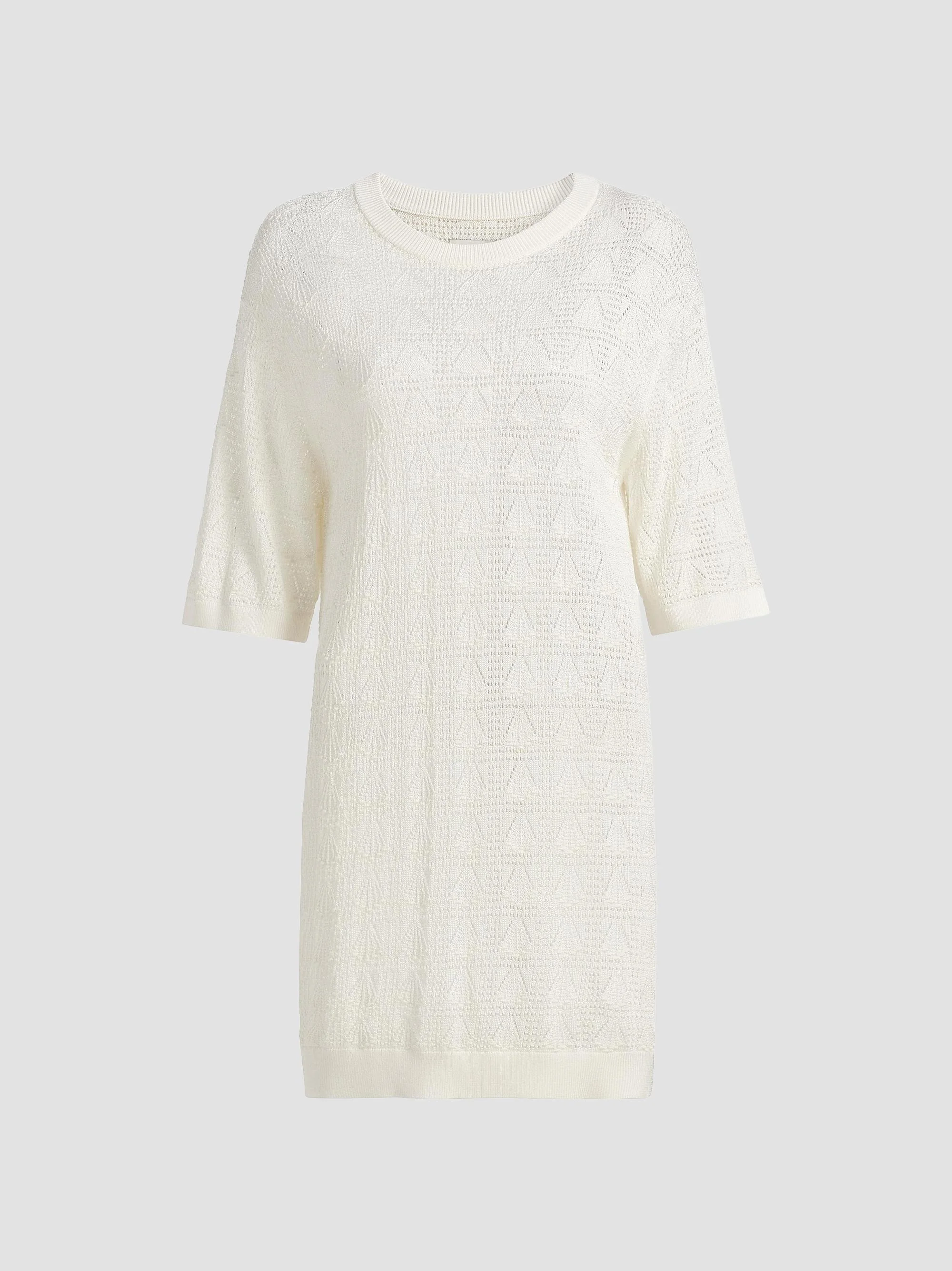 Women's Armas Knit T-Shirt Dress - Ivory - 1