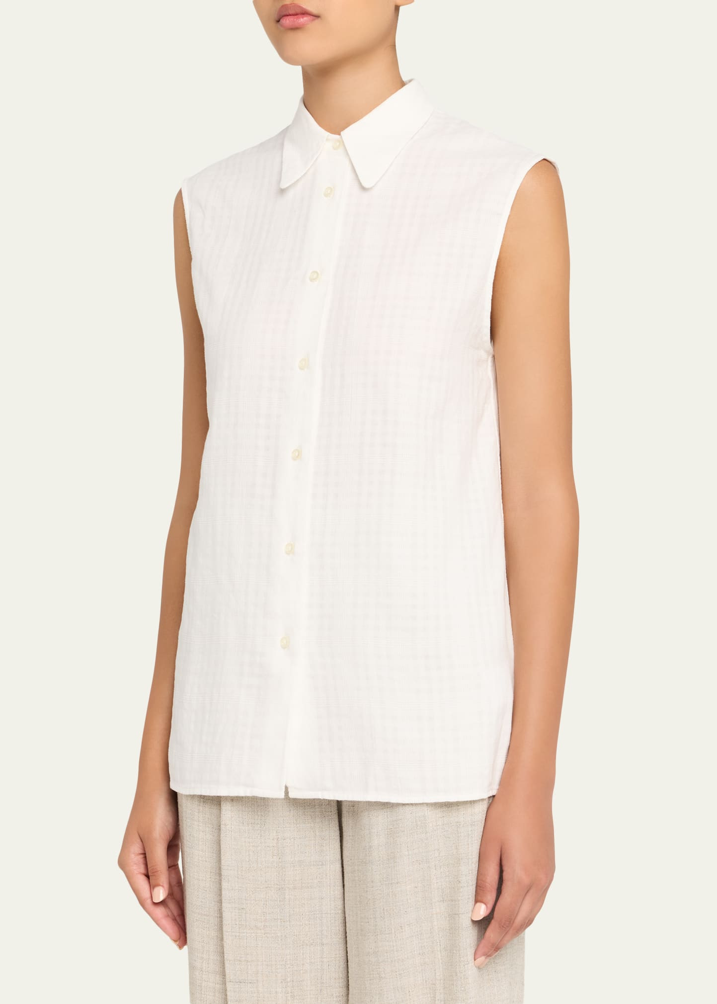 Iseult Sleeveless Japanese Cotton Shirt - 4