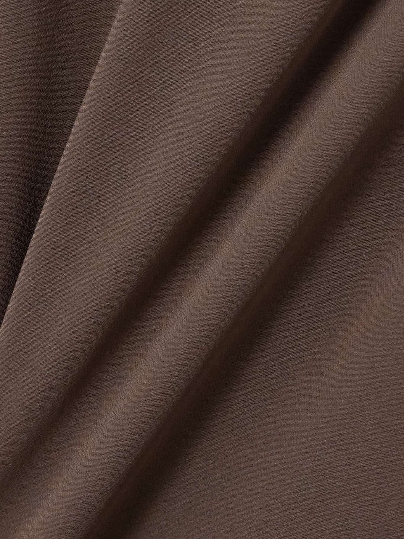 Silk crepe de chine midi dress Brown - 4