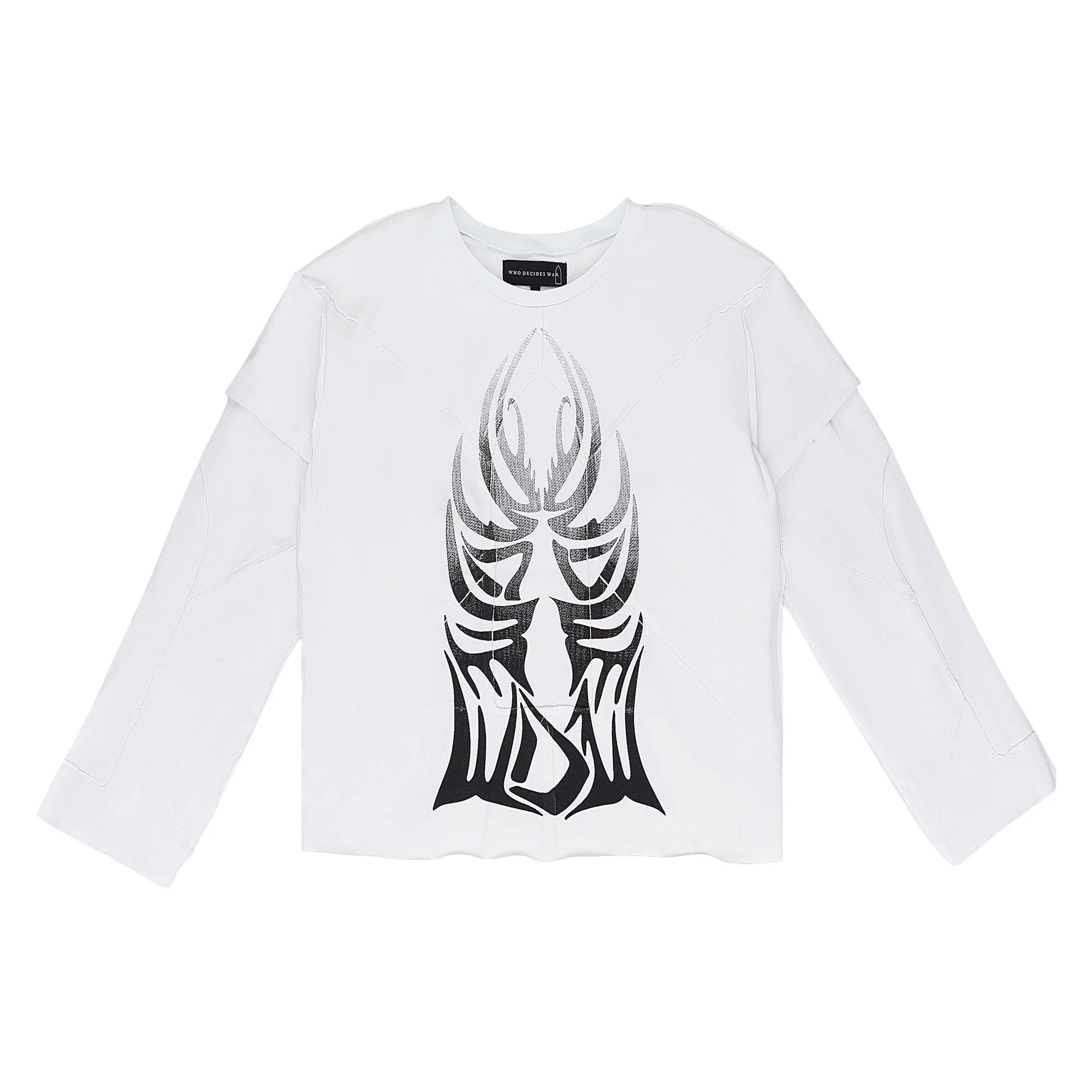 Who Decides War Winged Gradient Long-Sleeve T-Shirt 'White' - 1