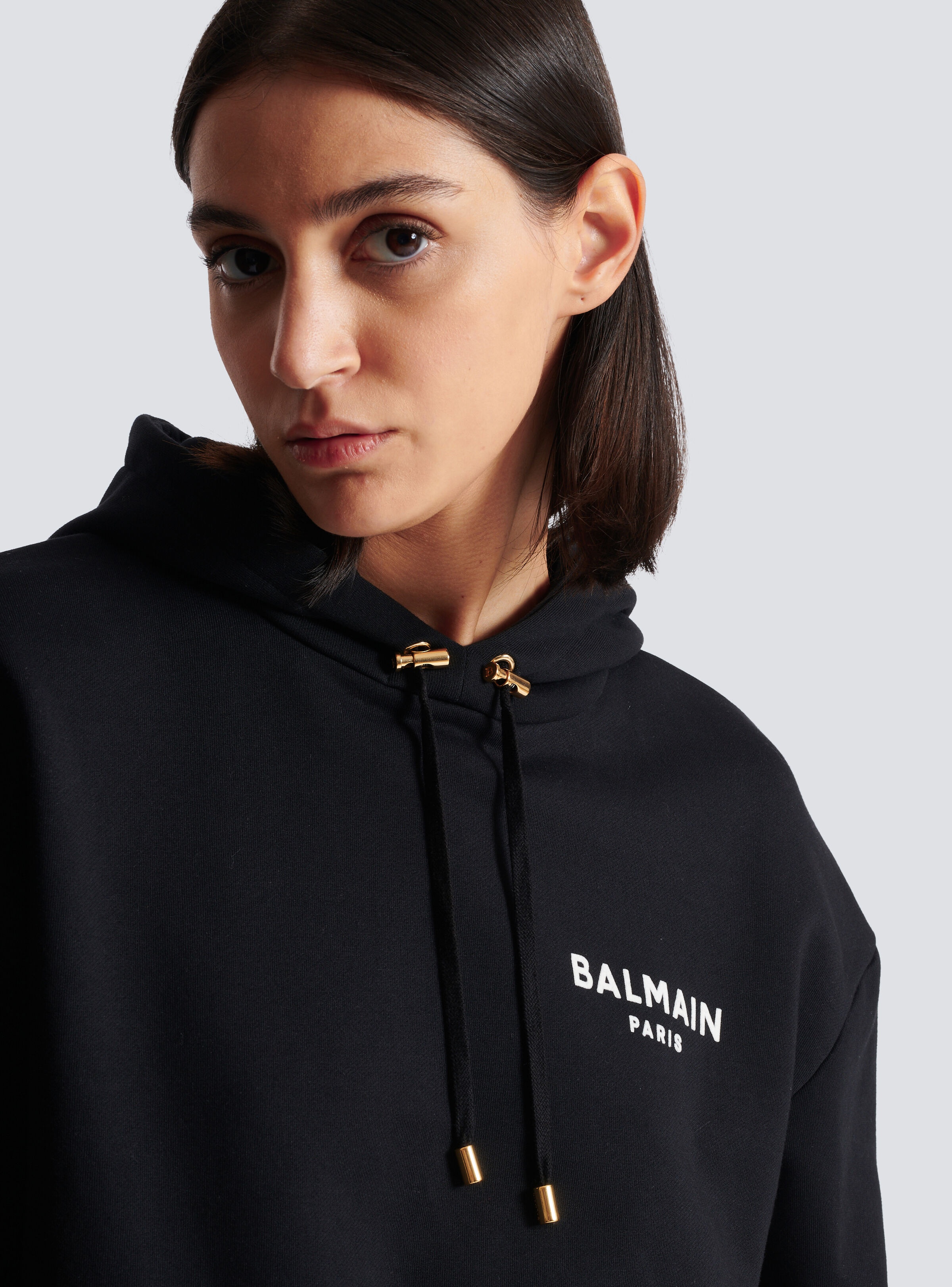 Flocked Balmain Paris hoodie - 7