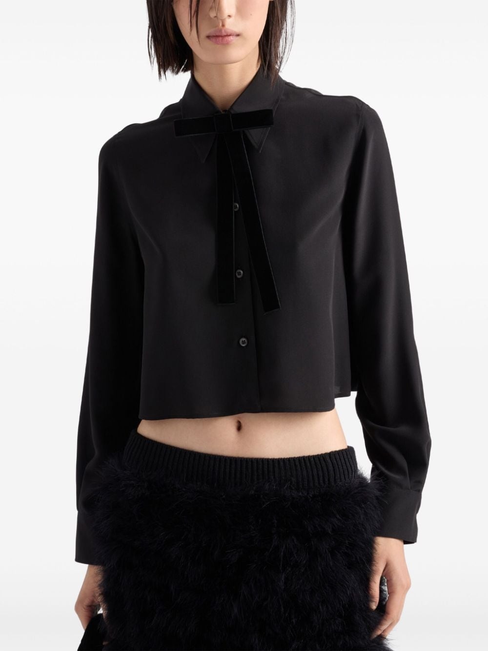 bow-detail shirt - 4