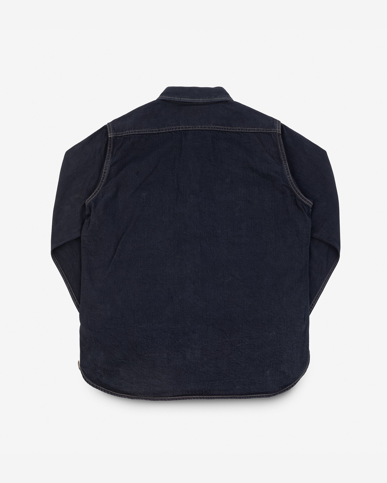 IHSH-326-OD 12oz Selvedge Denim Work Shirt With Snaps - Indigo Overdyed Black - 11