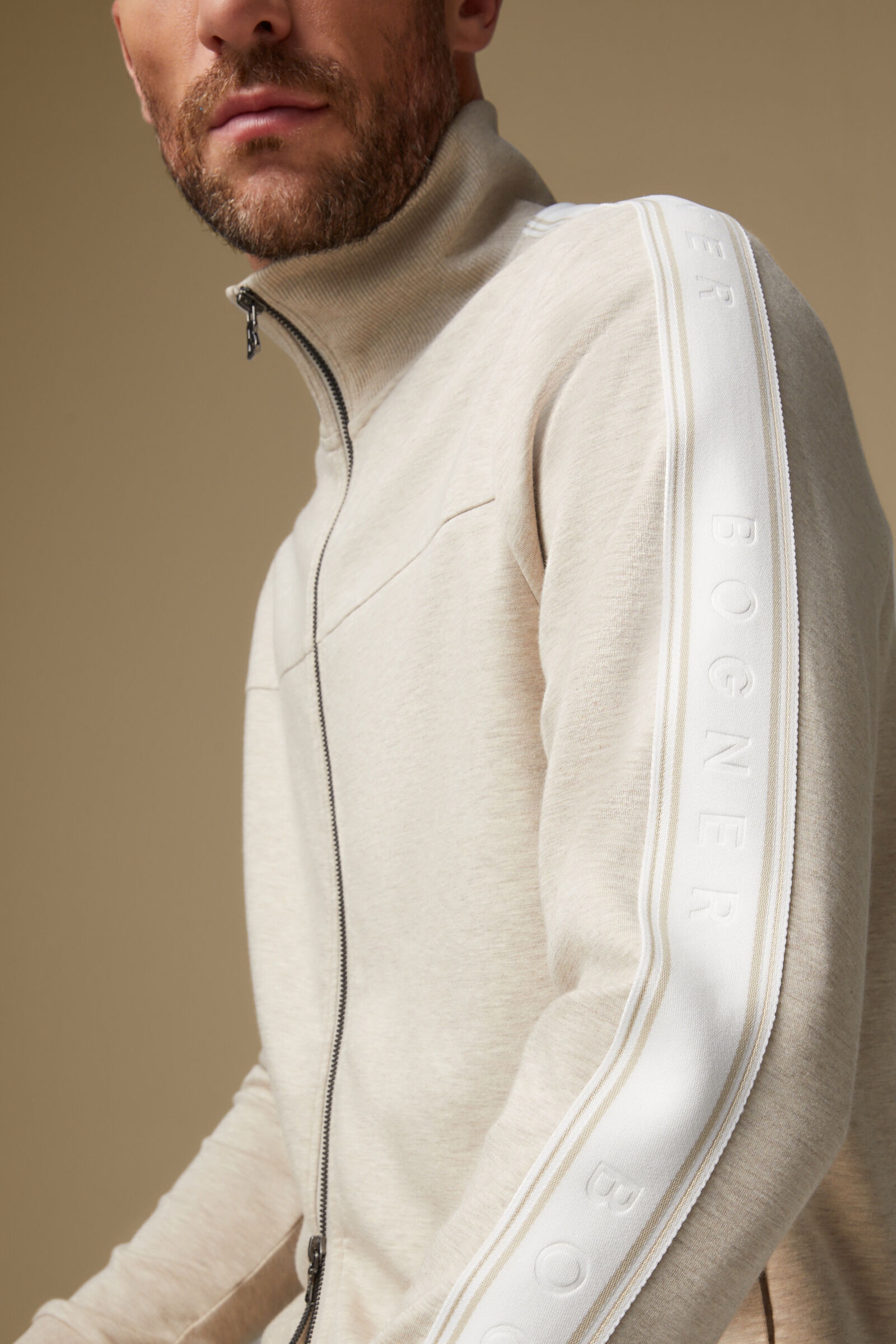 Jayden sweatshirt jacket in Beige - 5