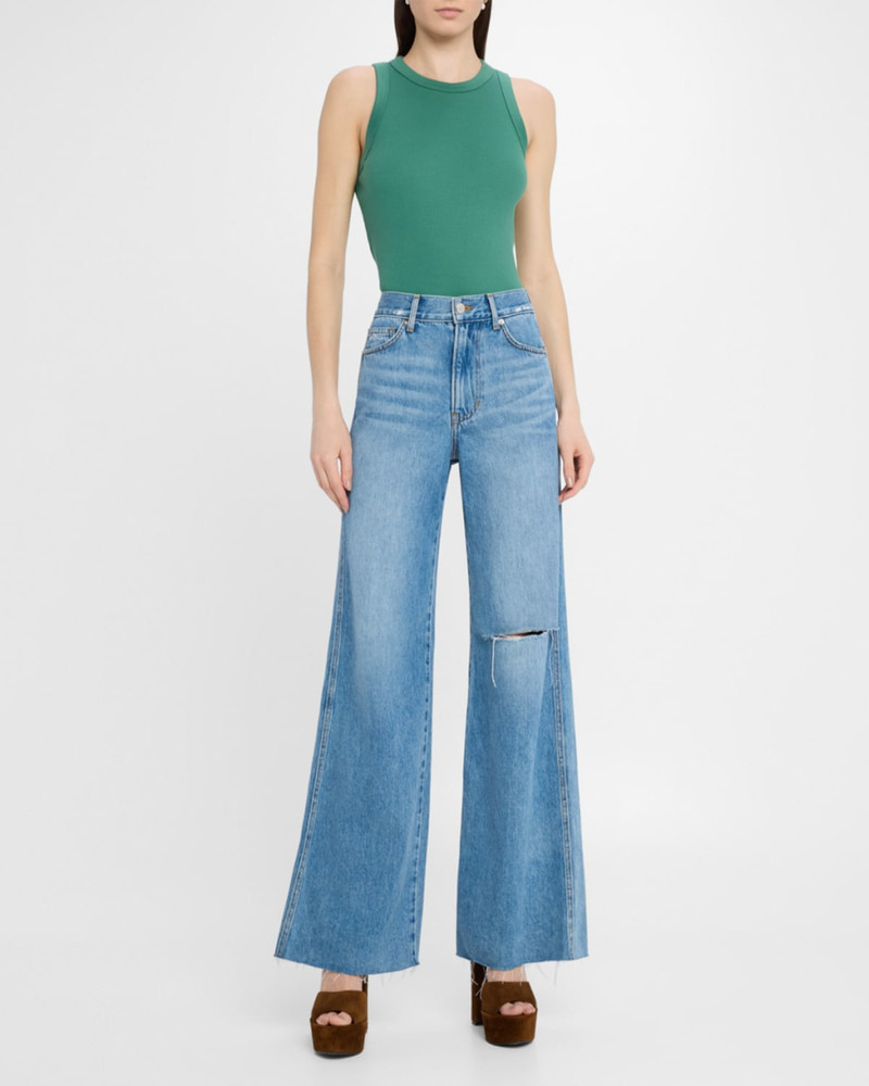 VERONICA BEARD Kasey Mid-Rise Wide-Leg Jeans outlook