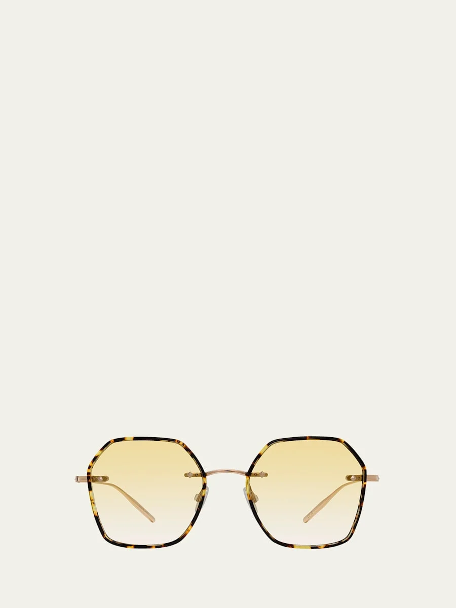 Rhonda Tortoise Titanium & Acetate Square Sunglasses - 1