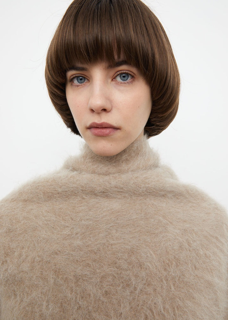 Alpaca knit scarf clay 3