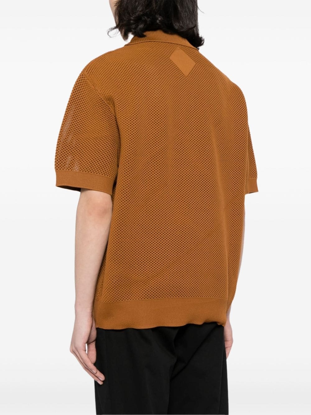 logo-appliquÃ© knitted polo shirt - 4