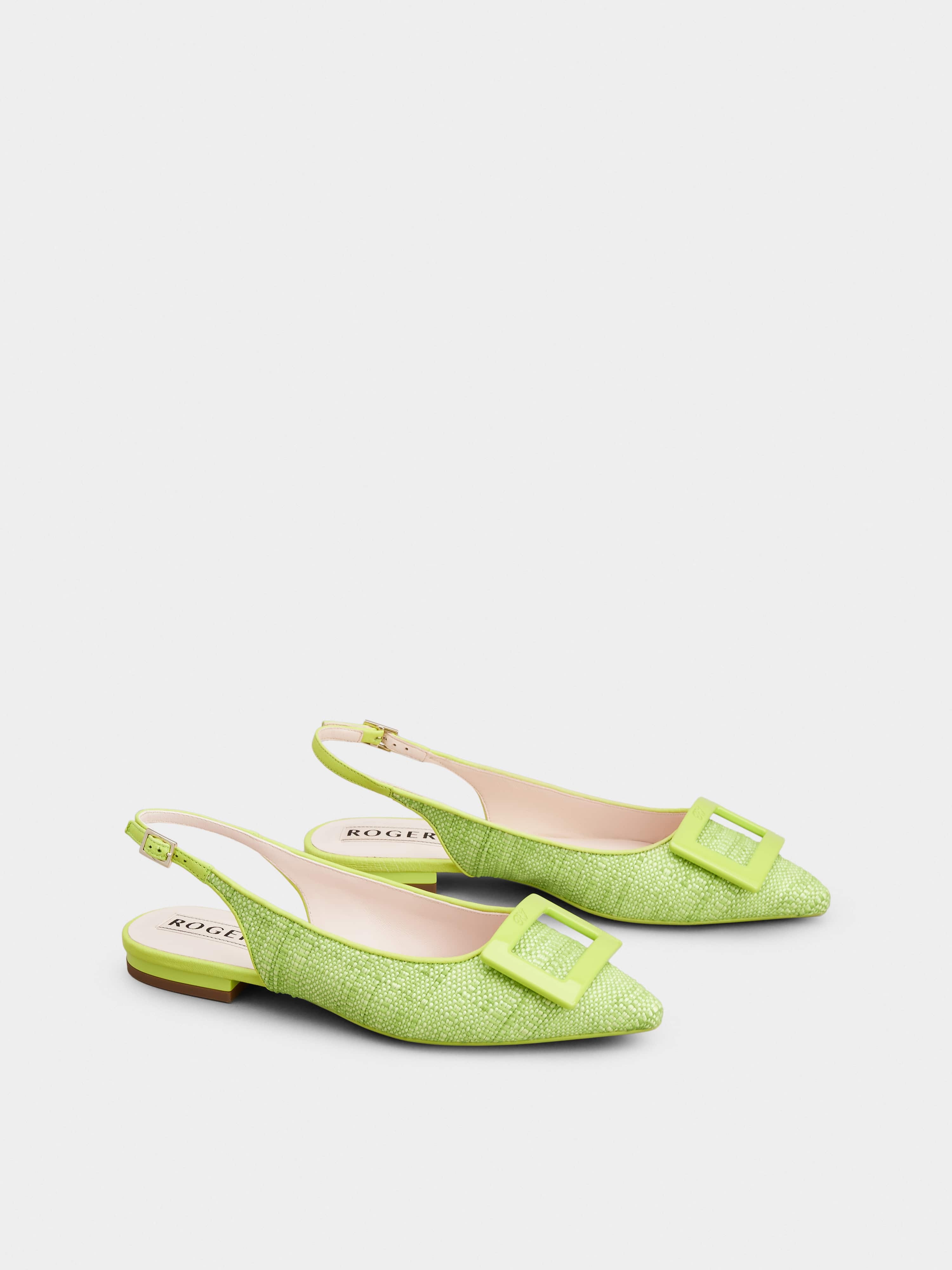 Gommettine Lacuqered Buckle Slingback Piping Ballerinas in Fabric - 4