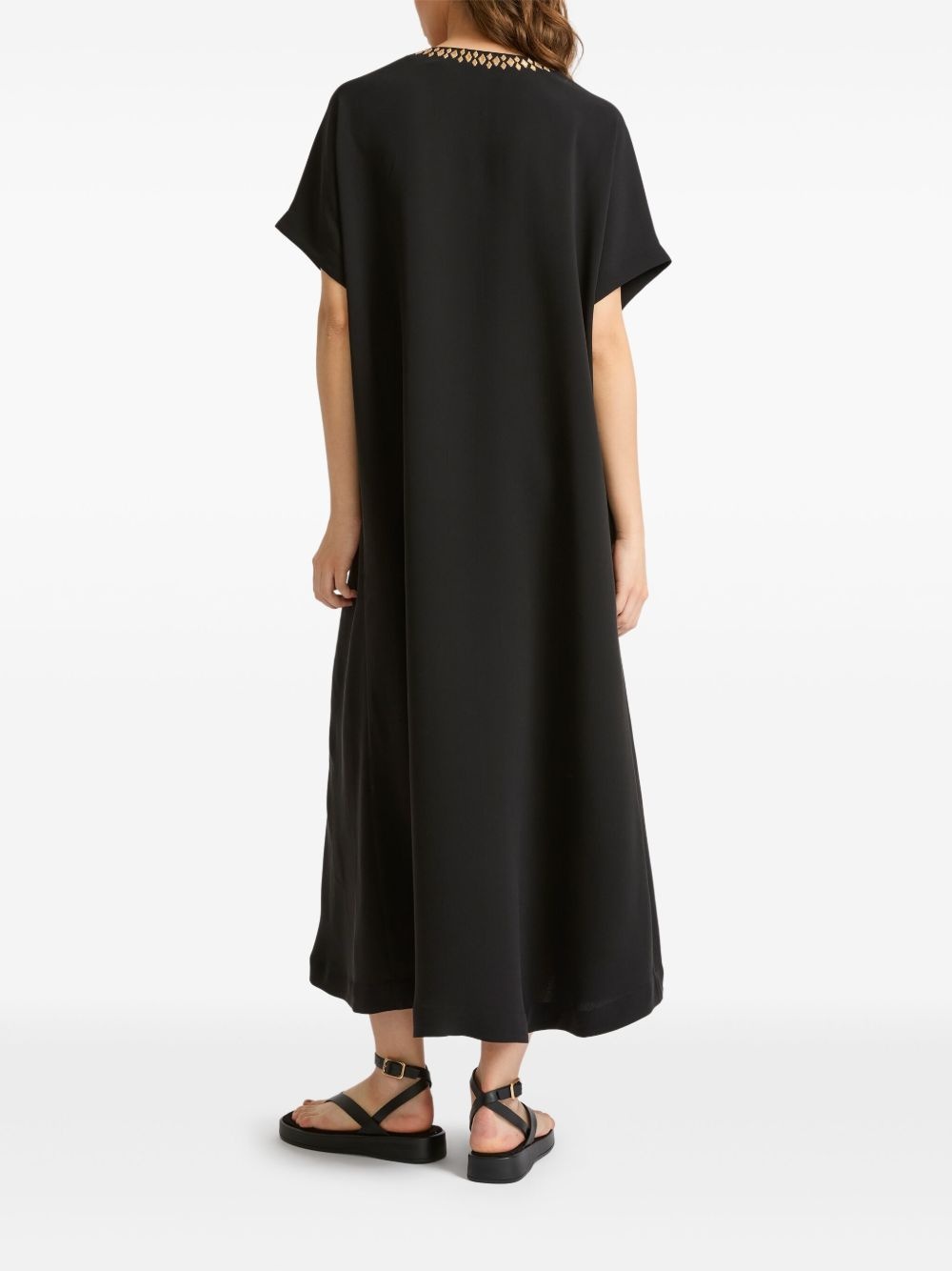 embroidered silk dress - 3