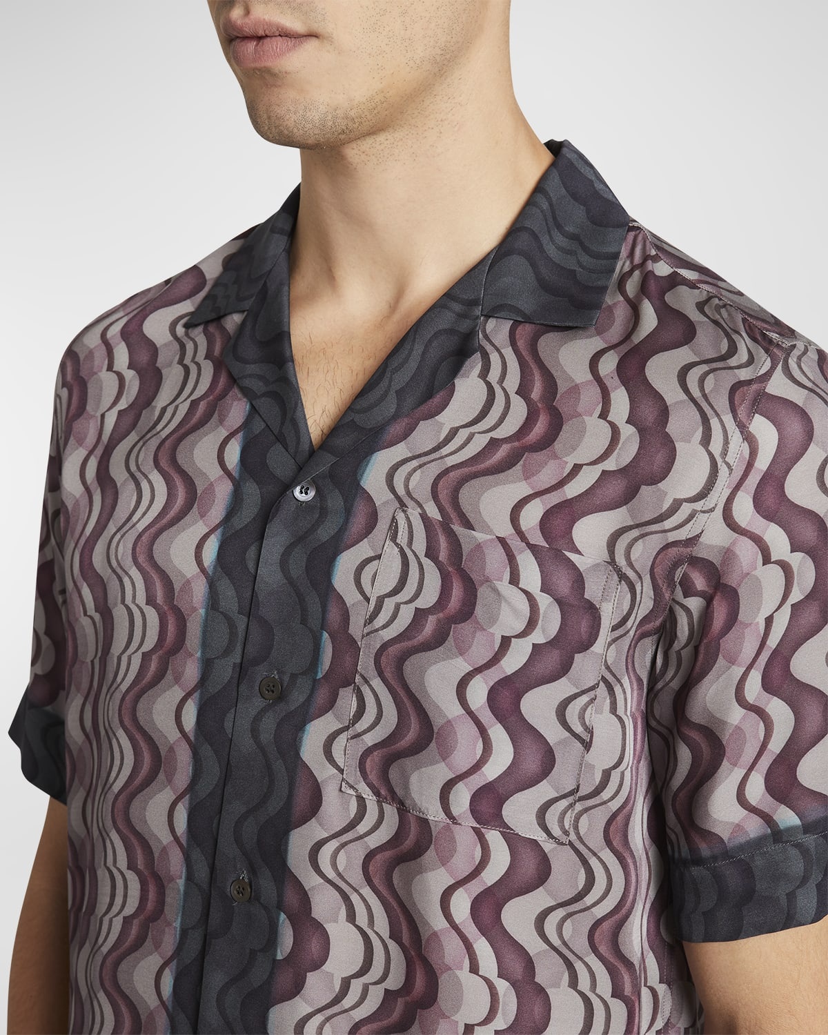 Men's Carltone Patterned Camp Shirt - 5