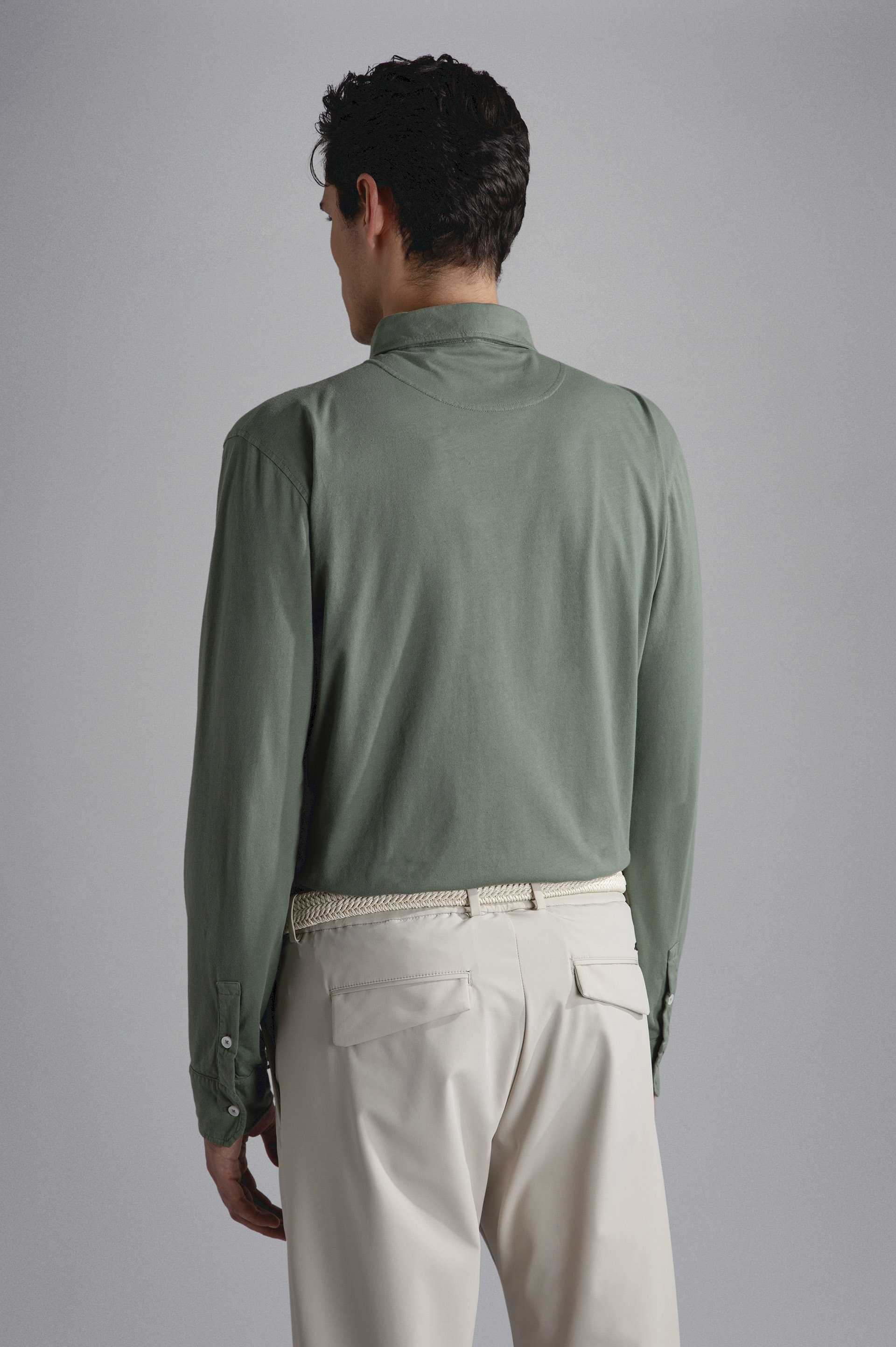 GARMENT DYED COTTON SHIRT - 3