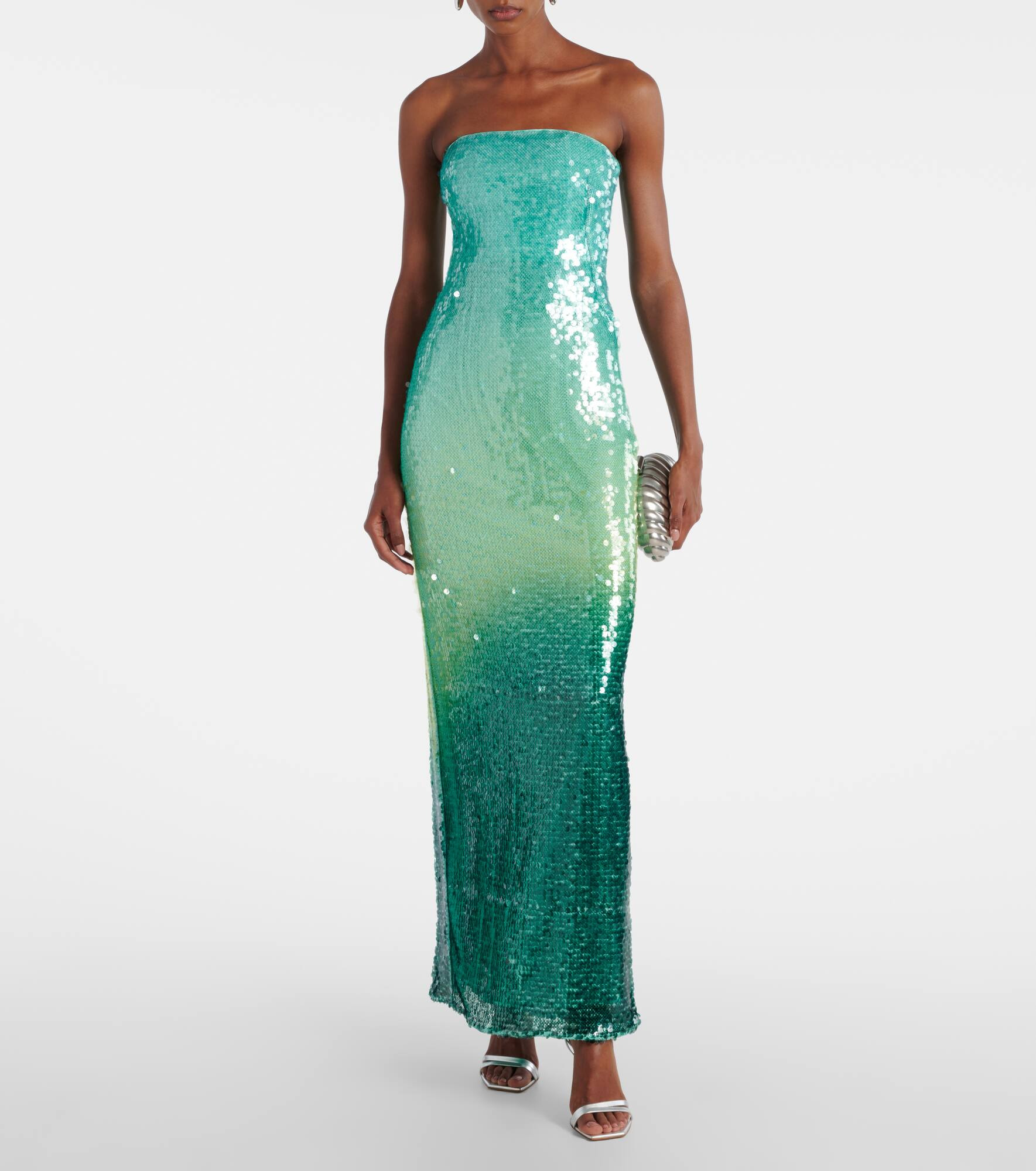Translucent sequined semi-sheer gown - 2