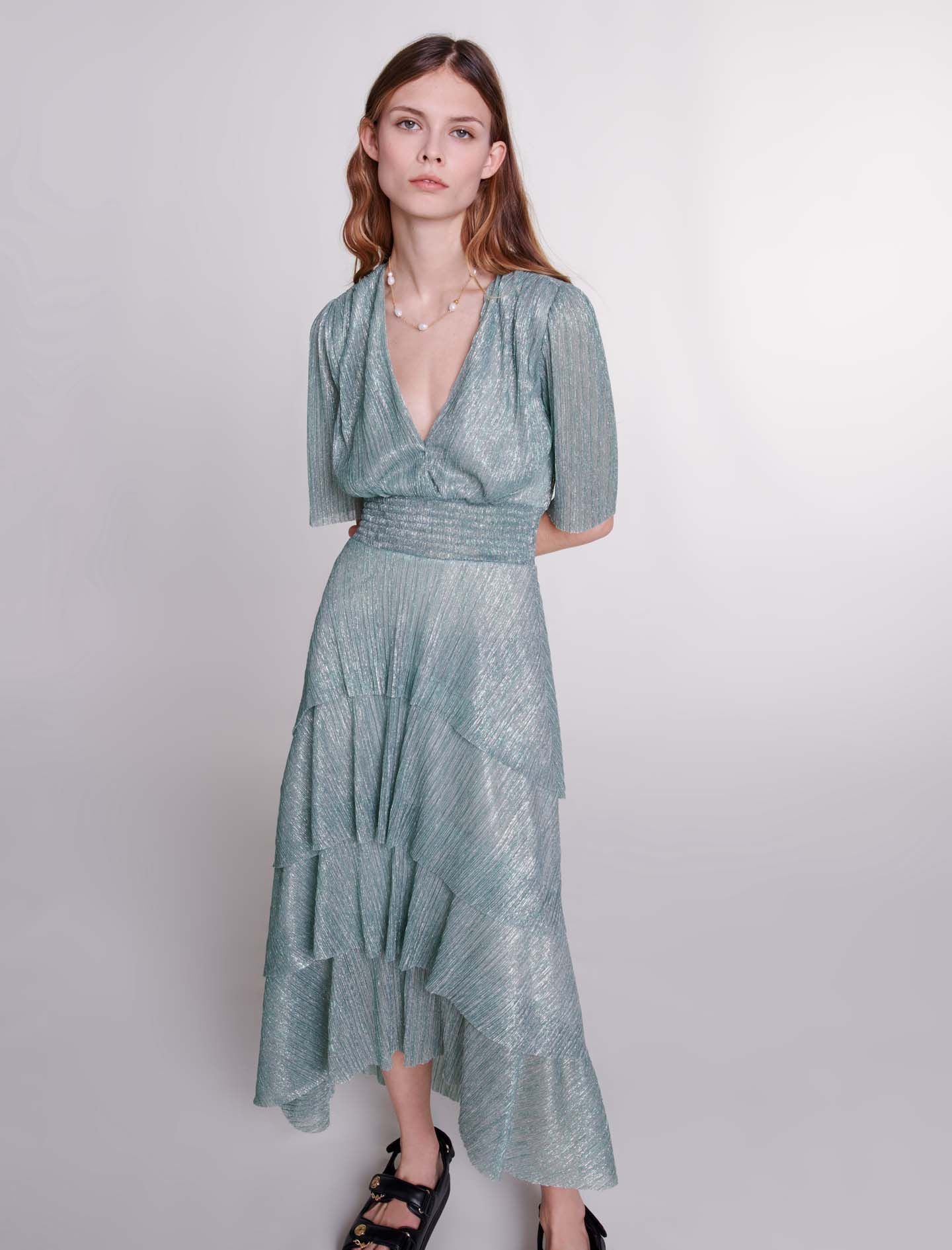 Stretch lurex ruffled dress - 6