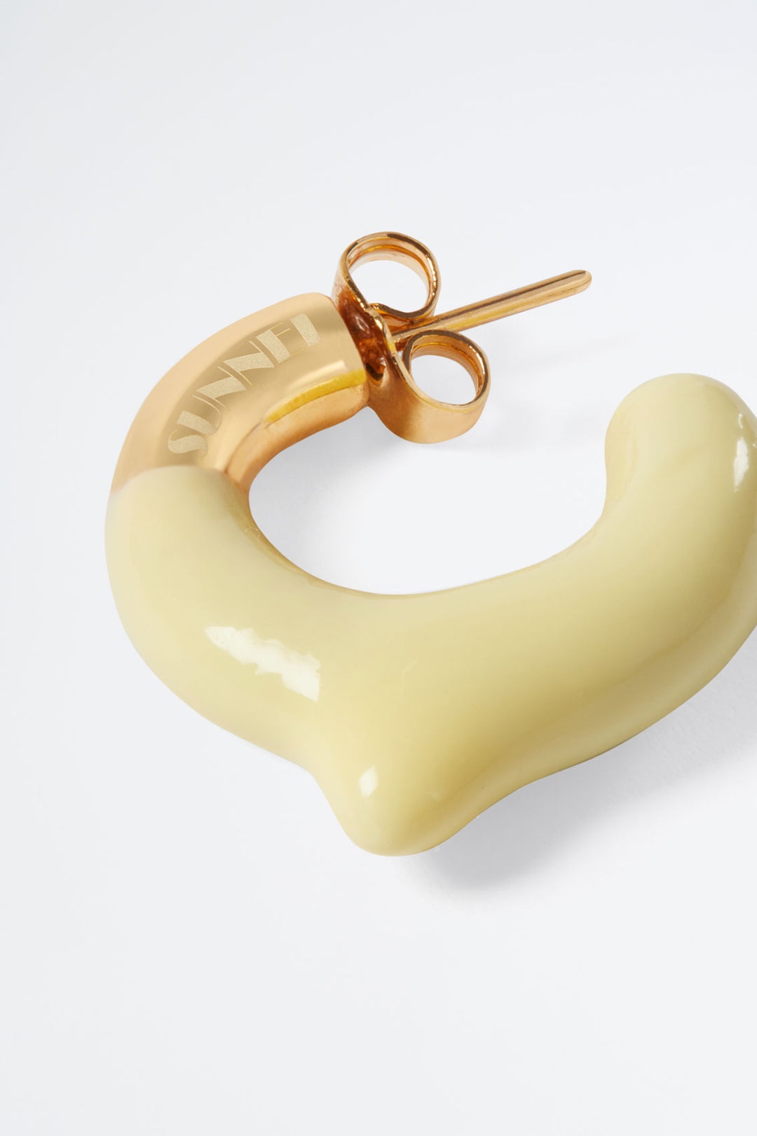 MINI RUBBERIZED EARRINGS GOLD / cream - 2