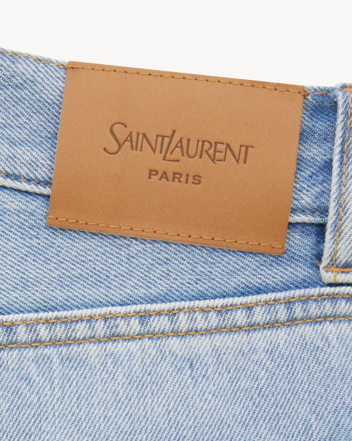 V-WAIST LONG BAGGY JEANS IN MICHIGAN BLUE DENIM - 4