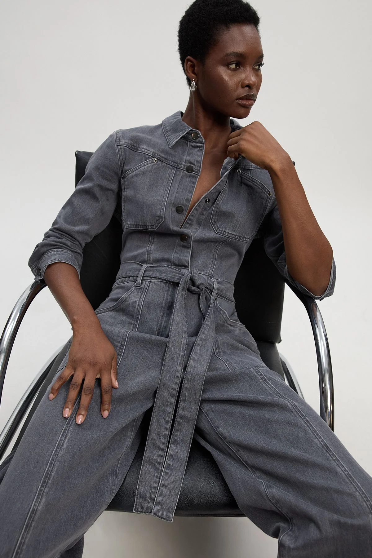 Denim Western Jumpsuit - 1