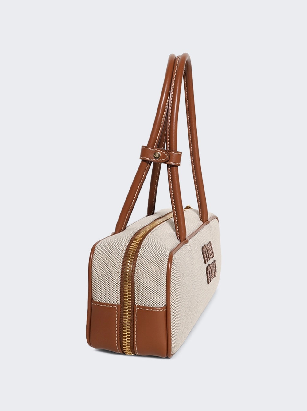 Beau Canvas Bag Natural And Brandy - 4