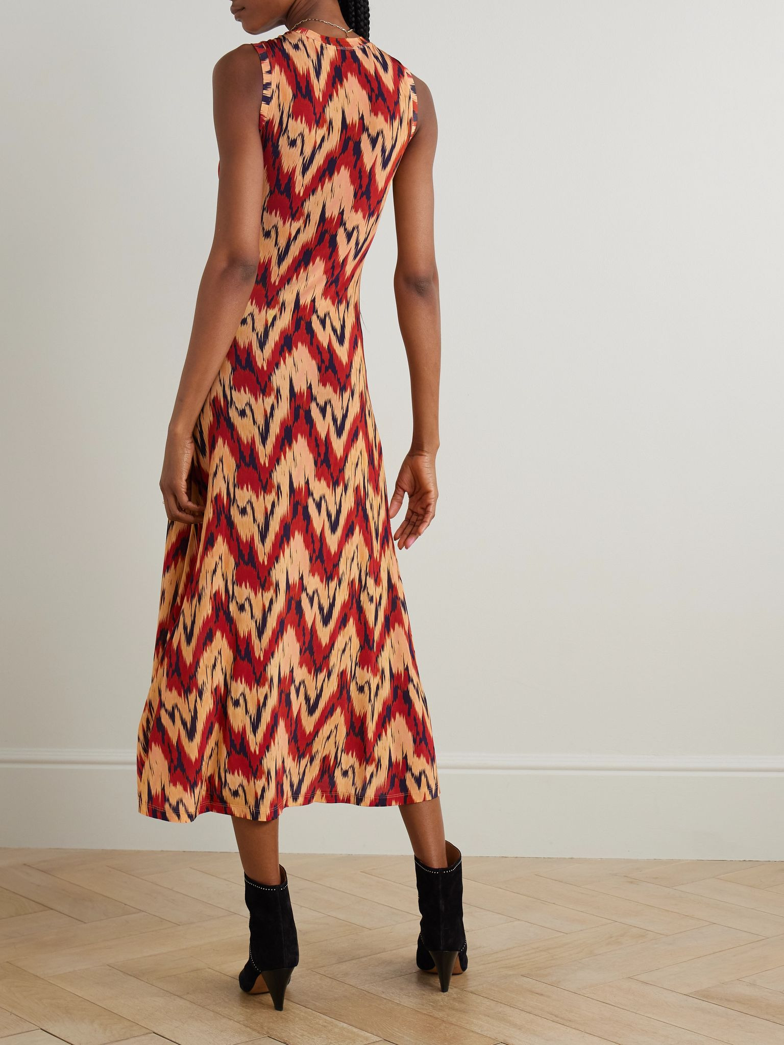 Orla printed stretch-jersey midi dress Multi - 3