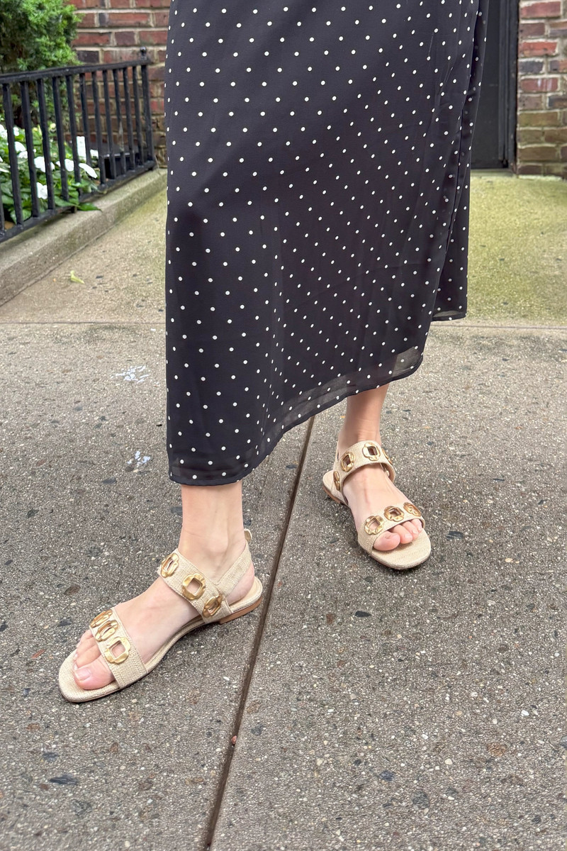 Milan Flat Sandal In Beige Raffia 6