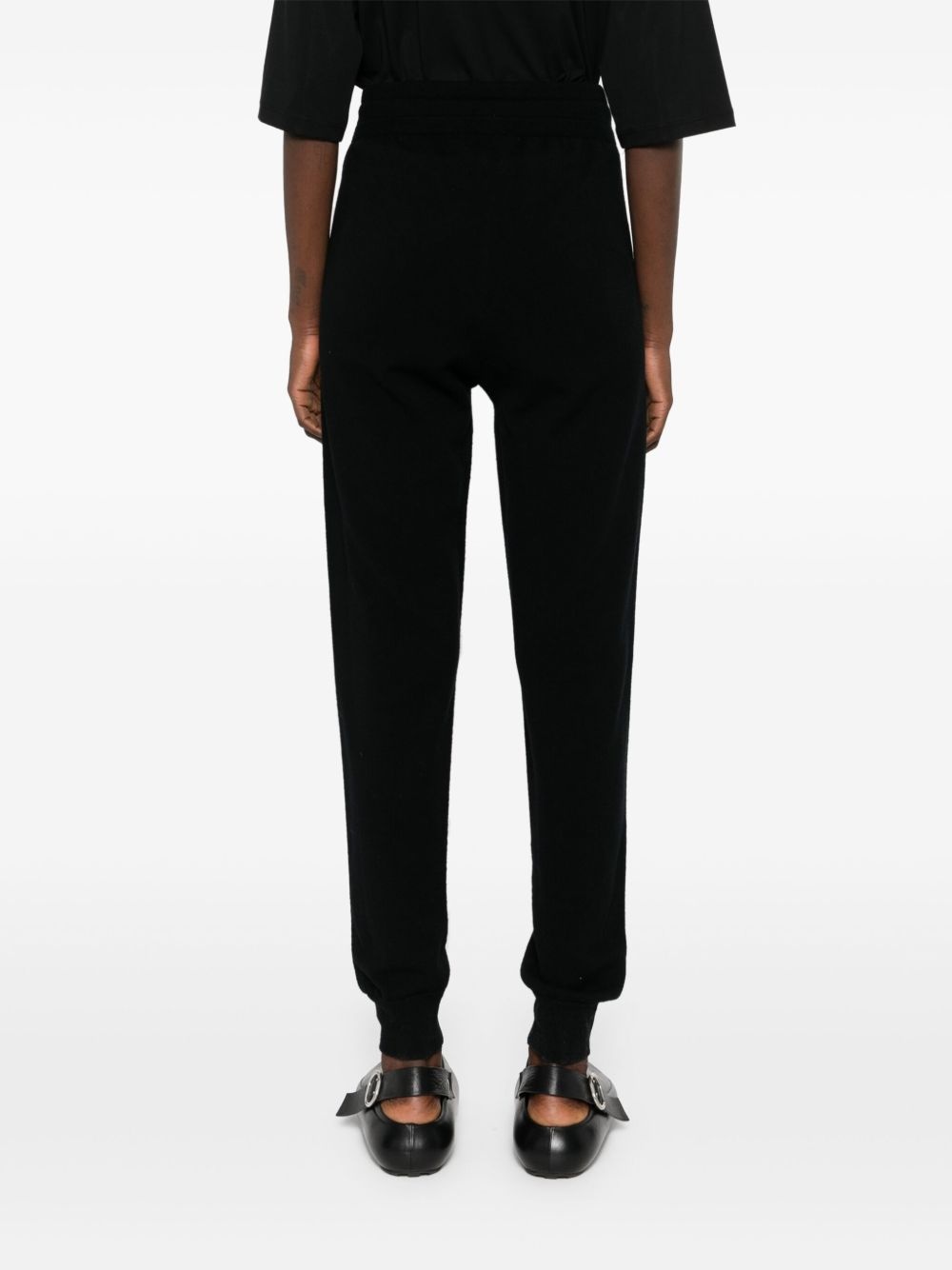 elasticated-waistband knitted trousers - 4