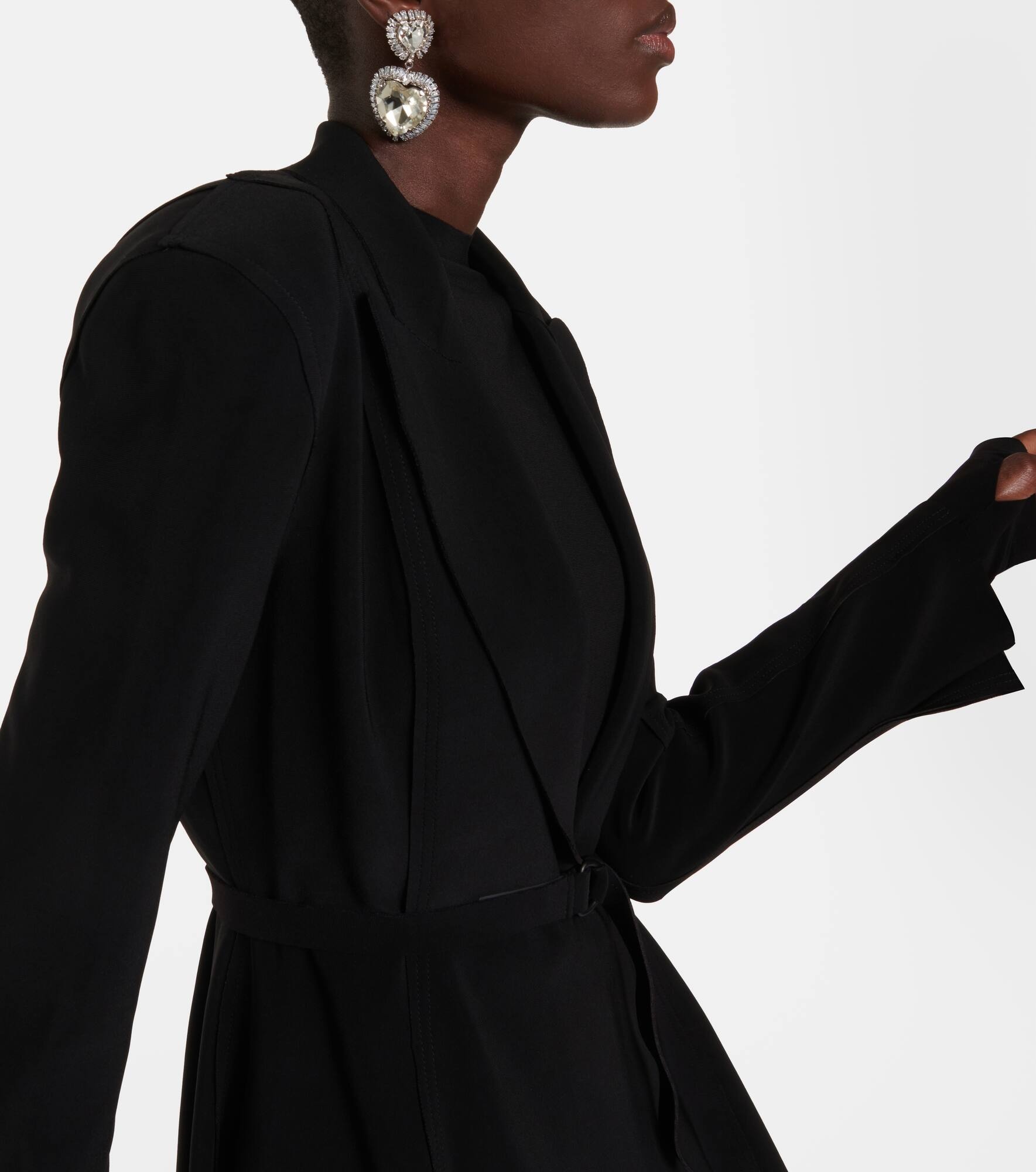 Belted peplum-hem jersey blazer - 5