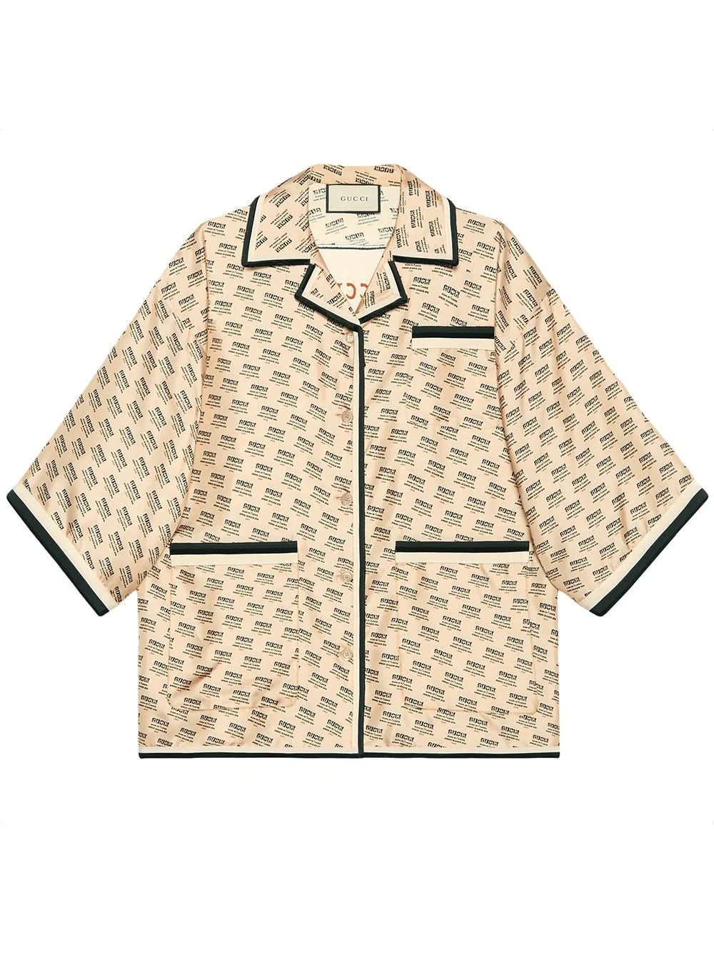 Gucci invite stamp silk shirt - 1