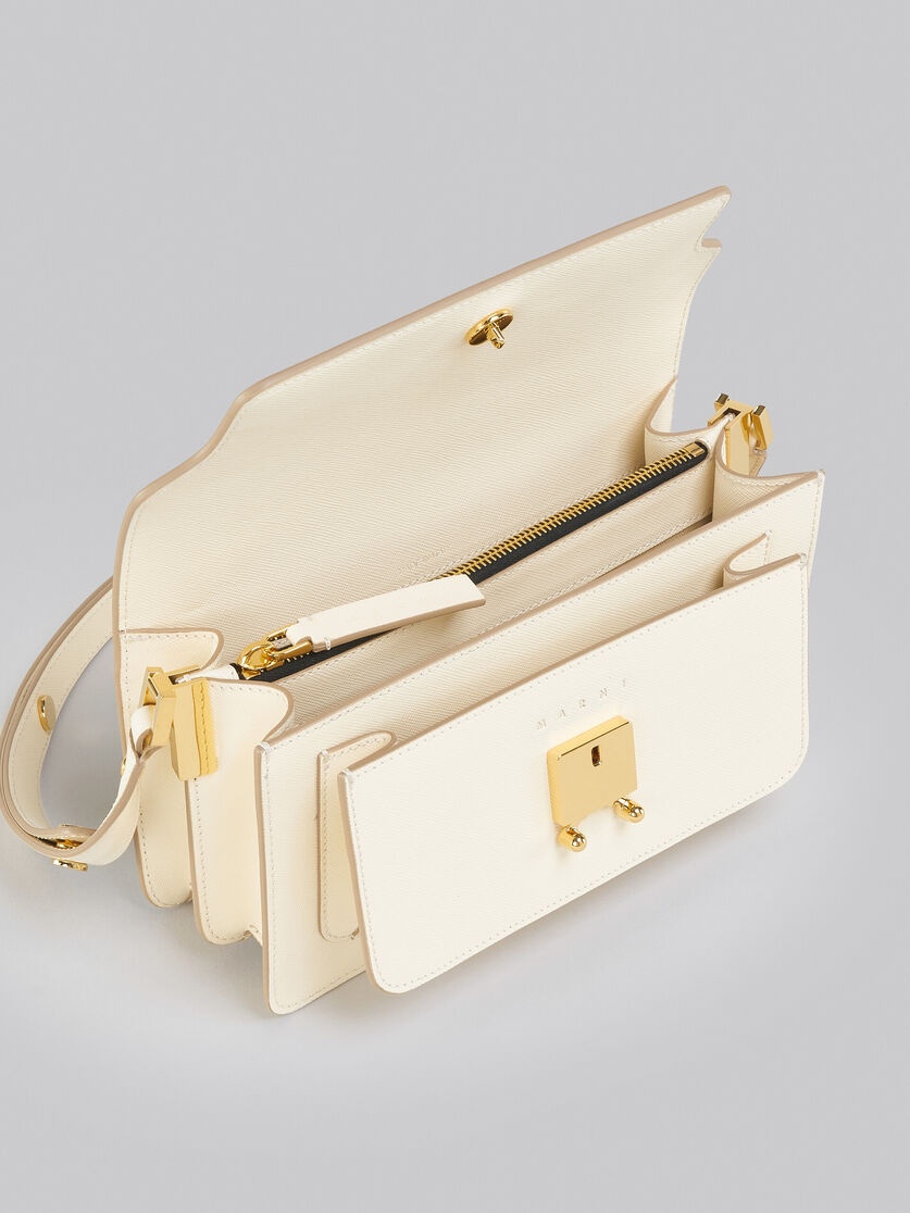 TRUNK BAG E/W IN WHITE SAFFIANO LEATHER - 4