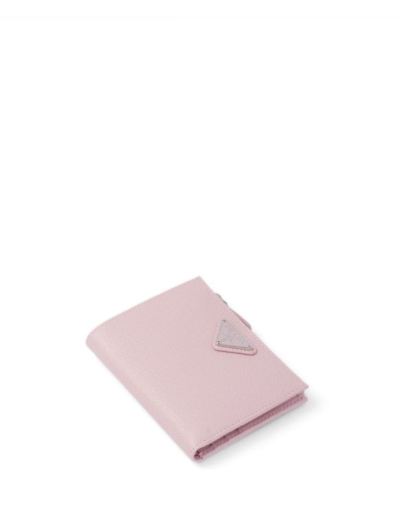 triangle-logo Saffiano leather wallet - 4