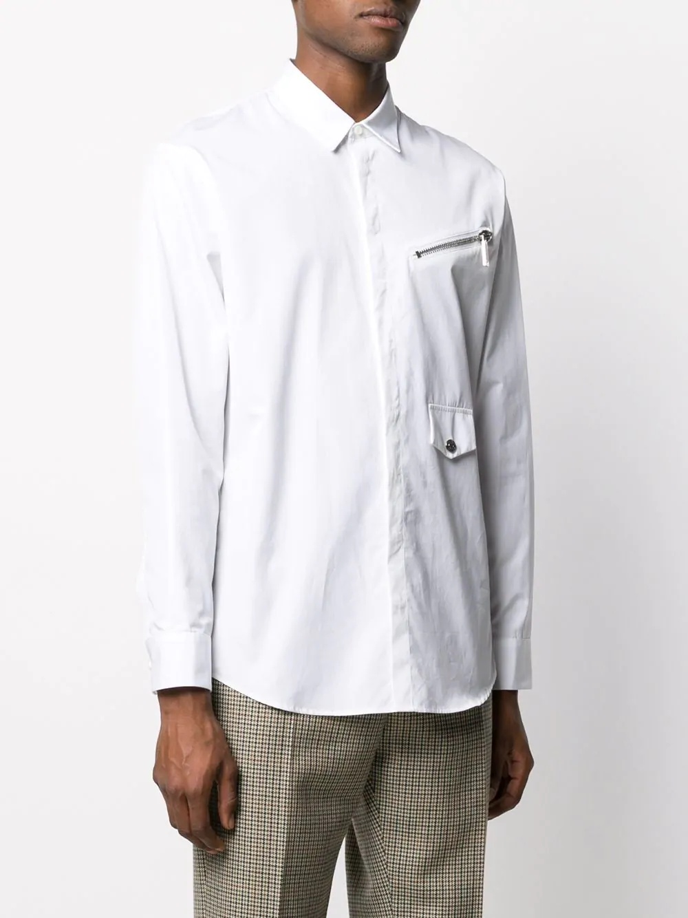 zip-detail fitted shirt - 3