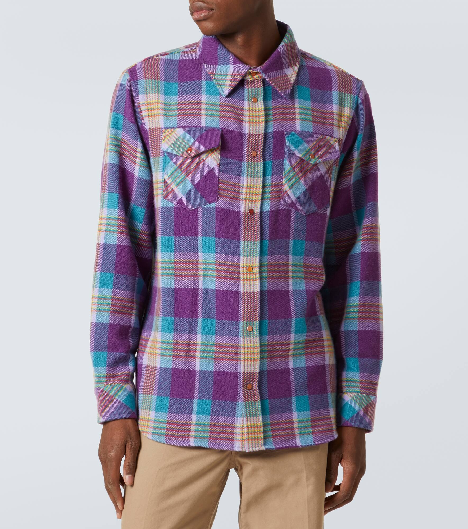 Checked cashmere shirt - 3