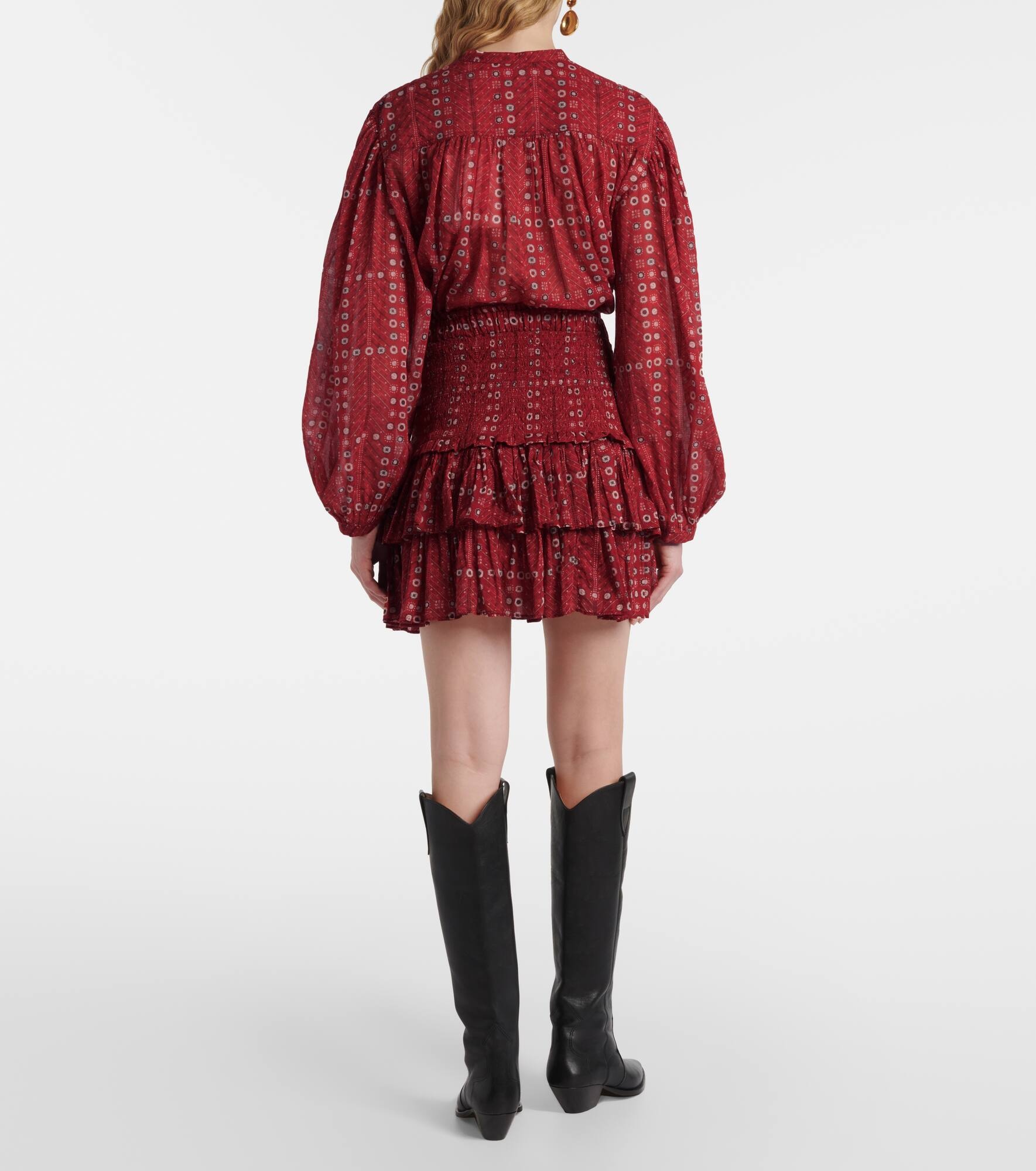 Naomi ruffled printed cotton miniskirt - 3
