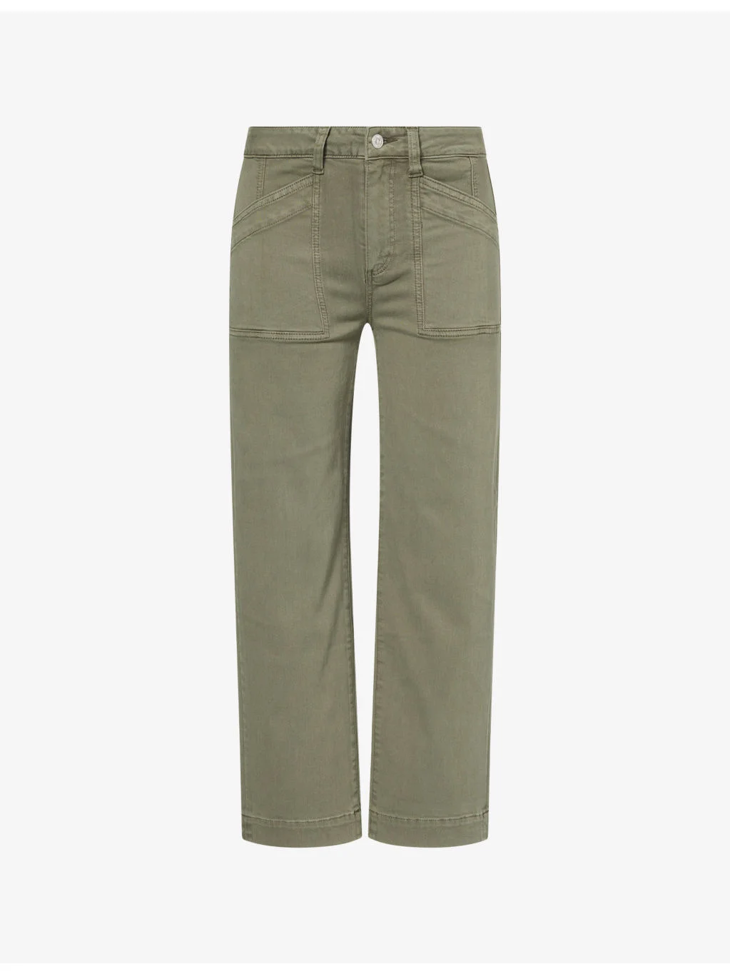Quincy Ankle-Length Mid-Rise Stretch Cotton-Blend Trousers - 1