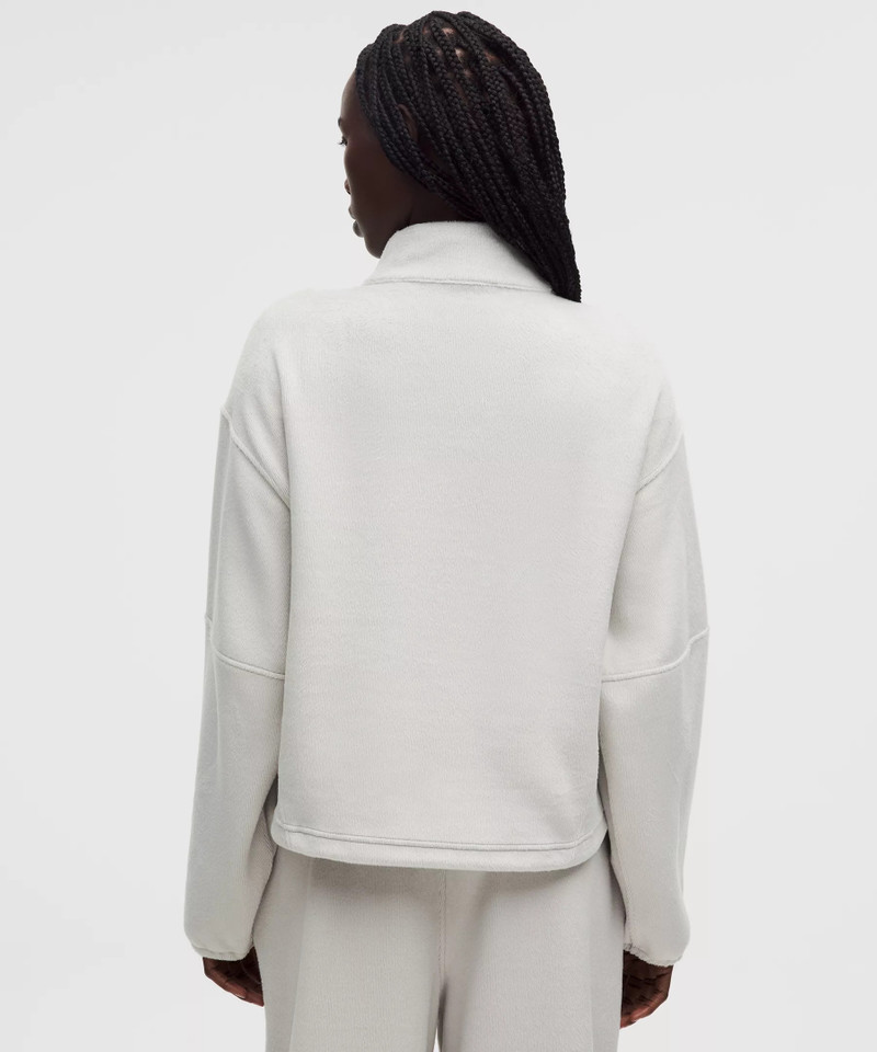 Plush Velour Oversized Half Zip 3