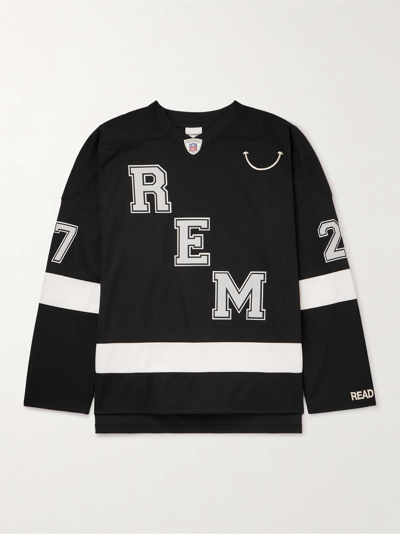 Logo-Embroidered Appliquéd Striped Piqué T-Shirt 1