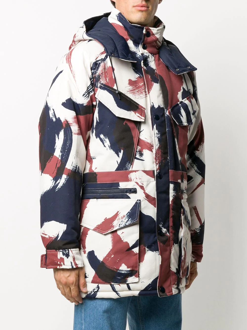 abstract-pattern hooded jacket - 3