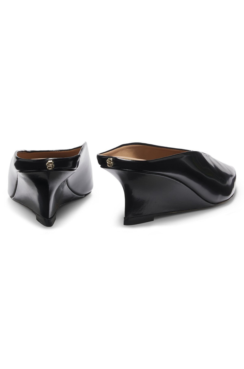 WEDGE-HEEL MULES IN LEATHER 6
