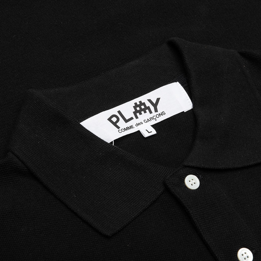 COMME DES GARCONS PLAY X THE ARTIST INVADER POLO - BLACK - 3