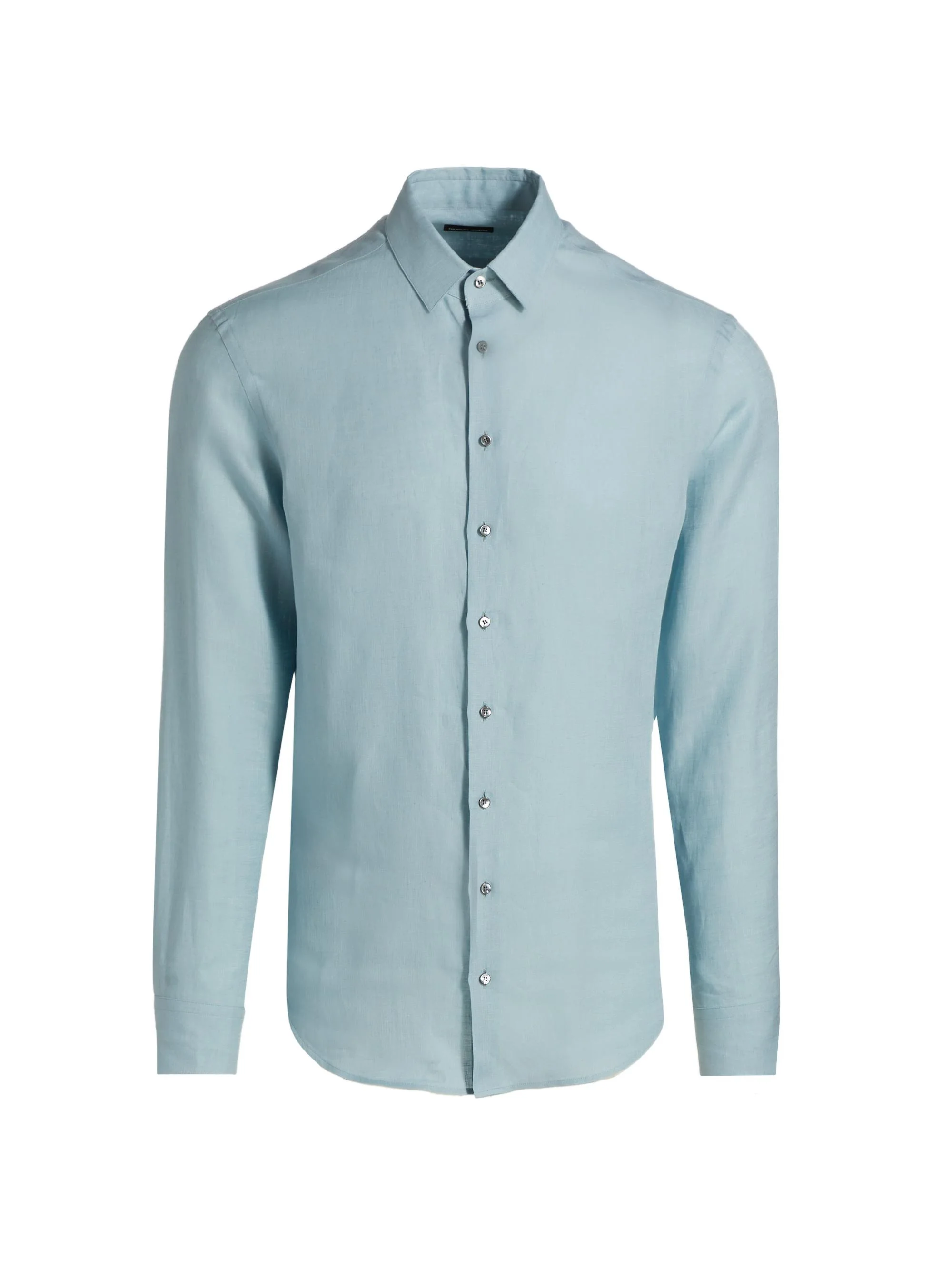 Men's Linen Button-Front Shirt - Aquamarine - 1