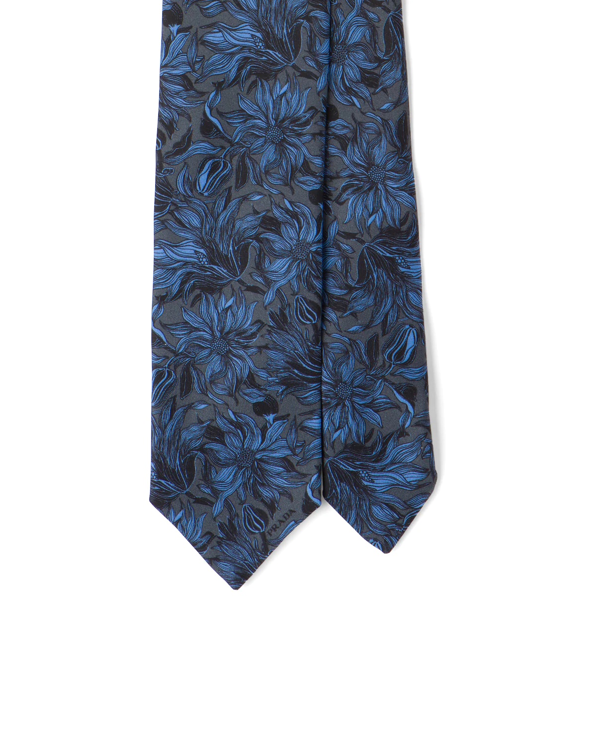 Dark Flowers twill tie - 1