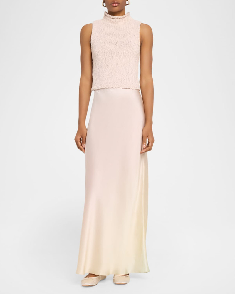 SABLYN Grace Scallop-Trim Silk Maxi Skirt outlook