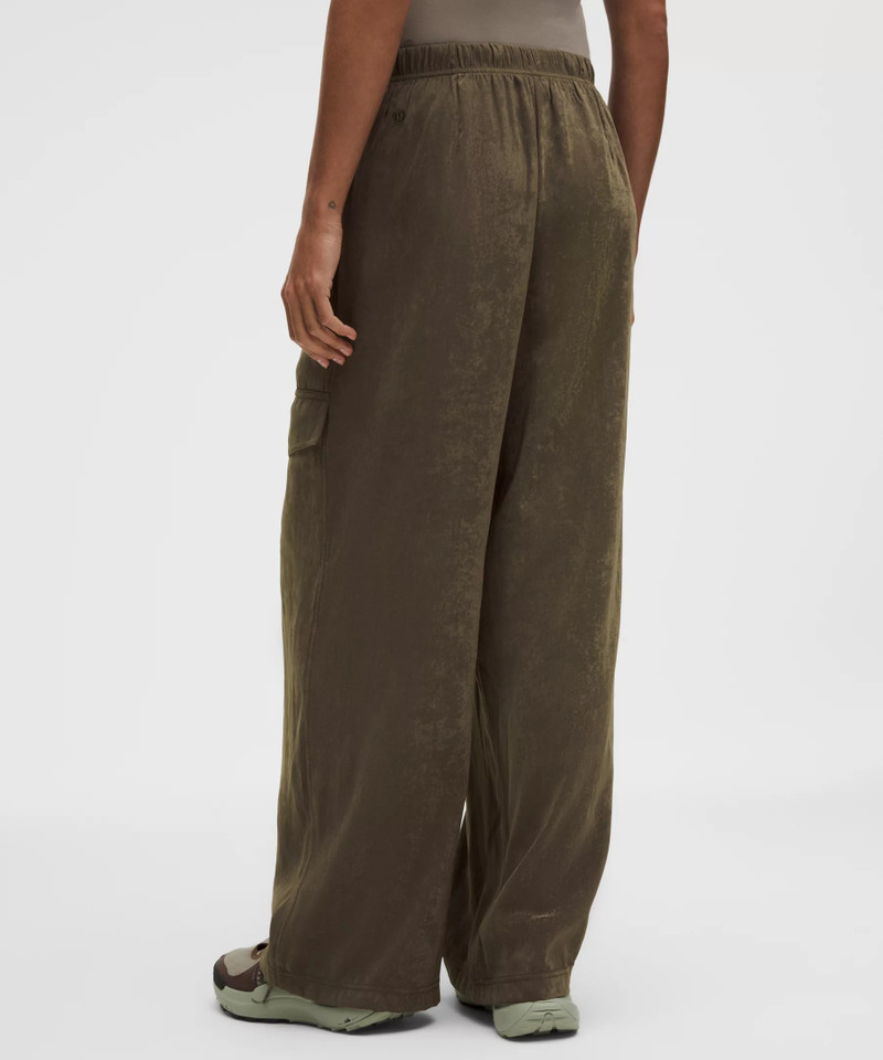 Matte Satin Relaxed-Fit Mid-Rise Cargo Pant 3