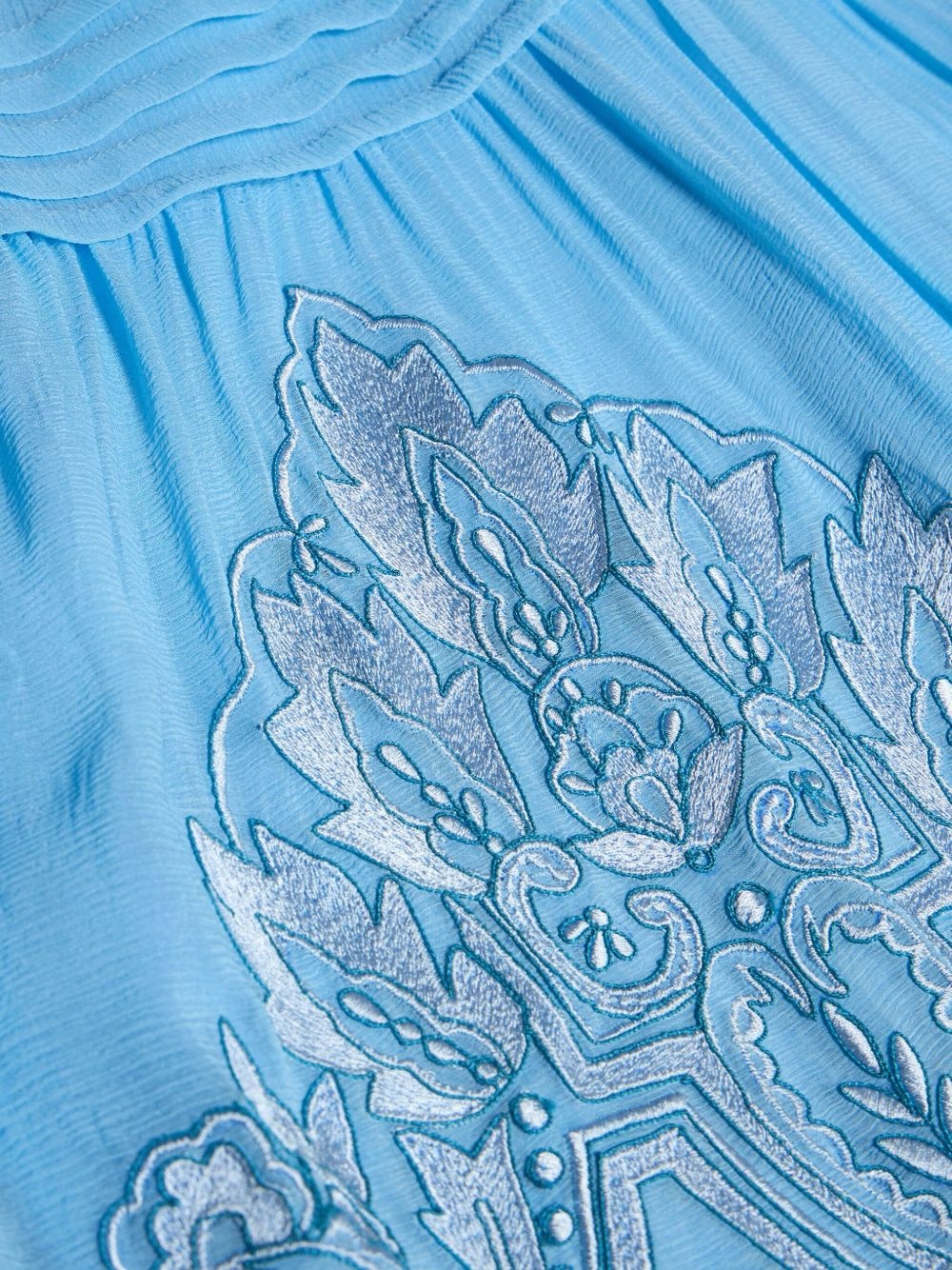 floral-embroidered silk dress - 5