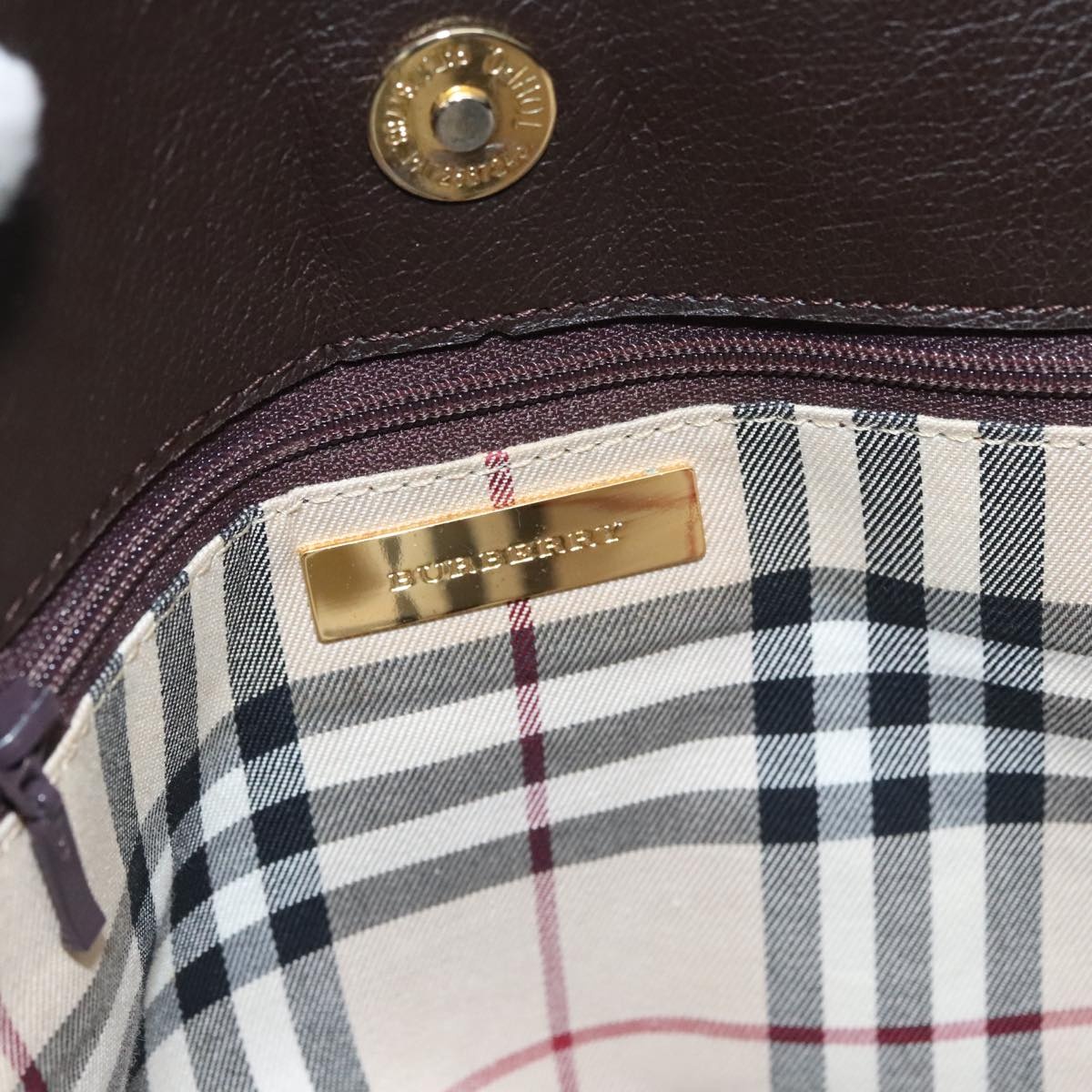 Burberry Hand Bag Leather Brown Gold - 16