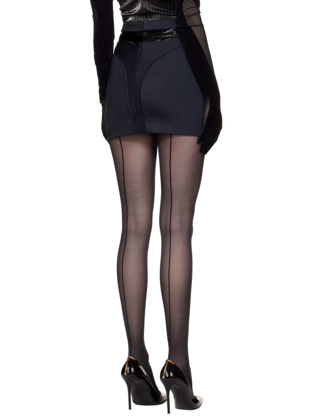 Black Thong Miniskirt - 3