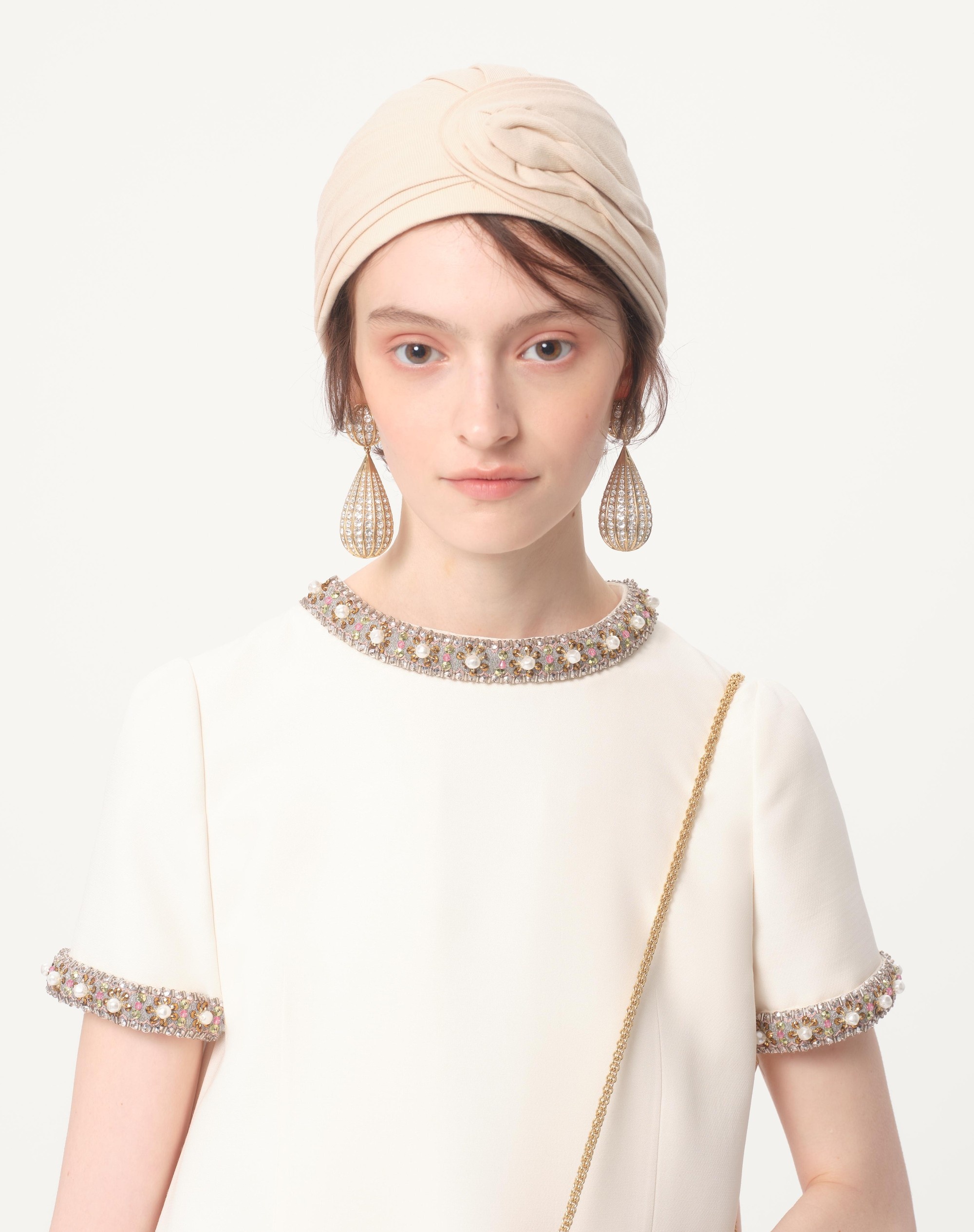 EMBROIDERED CREPE COUTURE SHORT DRESS - 6