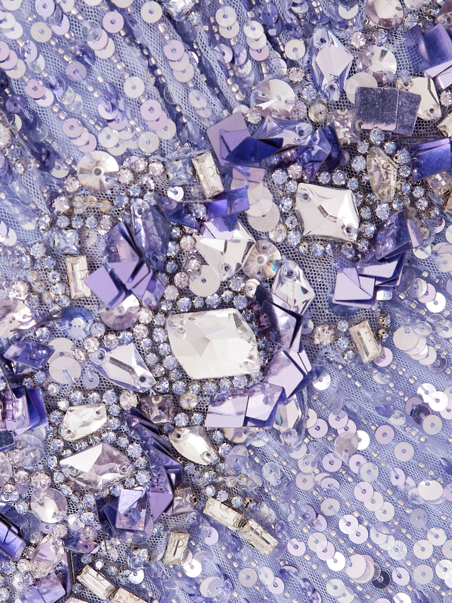 Zodiac crystal and sequin-embellished tulle gown Lilac - 4