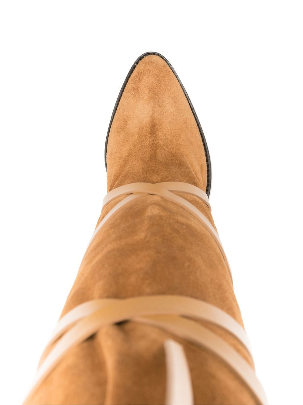 lace-up suede boots - 4