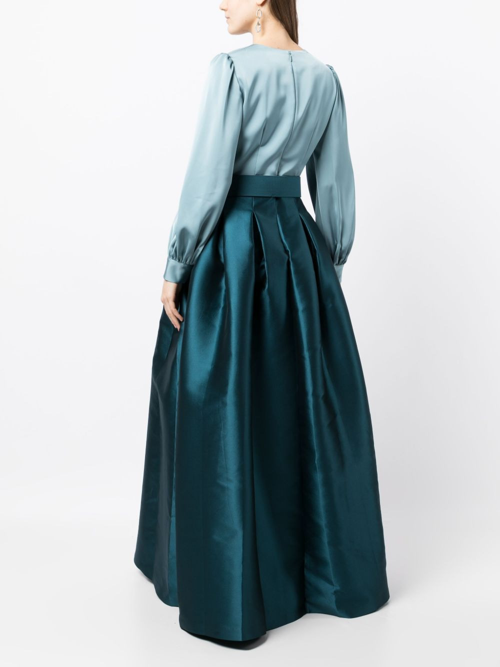 Zoe belted satin gown - 4